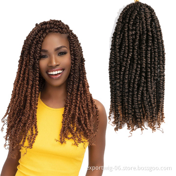 Pre-Twisted Hair 18 Inch Faux Locs Water Wave Crochet Braid French Curls Long Locs Urtra Synthetic Braiding Jumbo Ombre